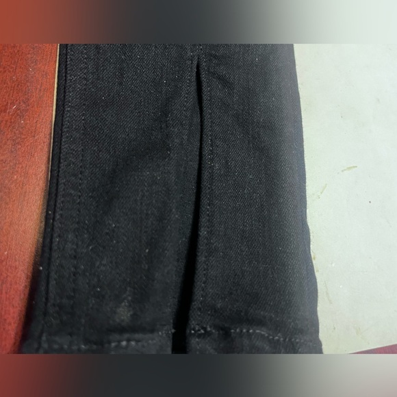 Rag & Bone Maddie Sz 28 Black High Rise Denim Cigarette Front Slip Bottom Jeans - Picture 9 of 11